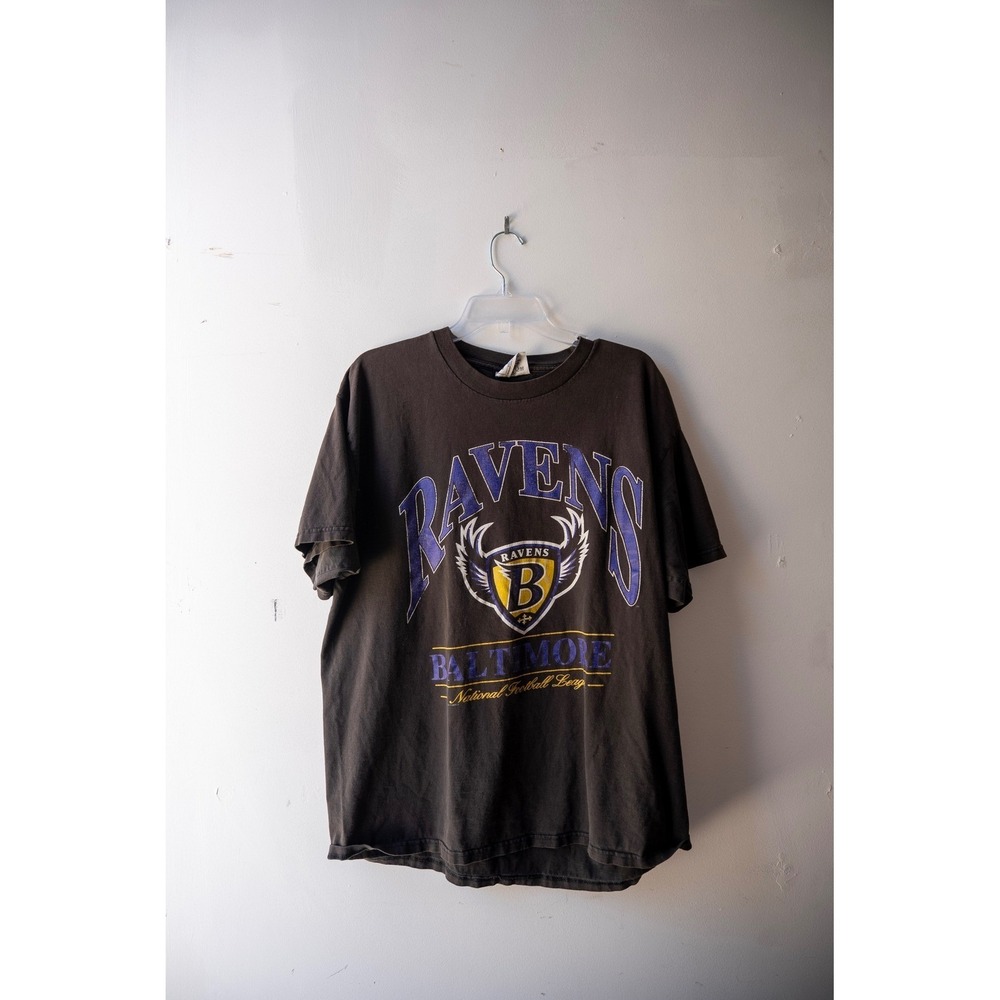 Vintage Baltimore Ravens NFL T-Shirt Mens XL Faded Black Graphic Tee Football